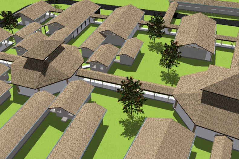 3D rendering van het dorp