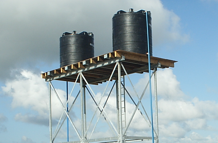 De eerste watertoren staat