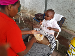 Feeding a young child