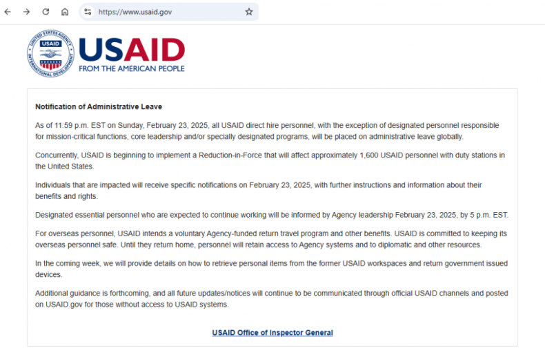 Website van USAID